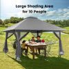 13x13 Ft Grey Pop-Up Gazebo with Mesh Mosquito Netting