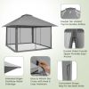 13x13 Ft Grey Pop-Up Gazebo with Mesh Mosquito Netting