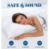 King Size Down Alternative Bed Pillows, Set of 2 - Machine Washable with Cotton Covers