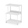 Modern White Metal 3-Shelf Printer Stand – Mobile Desk Organizer Cart