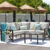 6-Piece Metal L-Shape Patio Set: Highback, Olefin Cushions, Waterproof Cover