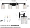 Elegant Black 4-Light Crystal Vanity Light - Bathroom Lighting