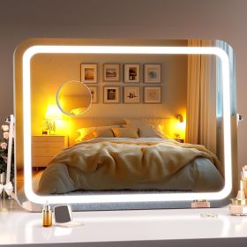 Makeup Mirror with LED Lights: 3 Modes, Touch Control, 360° Rotate, 5X