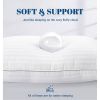King Size Down Alternative Bed Pillows, Set of 2 - Machine Washable with Cotton Covers