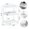 Modern White Metal 3-Shelf Printer Stand – Mobile Desk Organizer Cart
